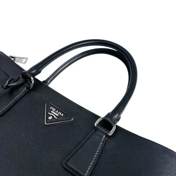Prada 1 Ba274 2-Way Bag Saffiano Tote Bag Black - Picture 10 of 15